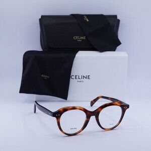Celine CL41458 0086 00 Round Eyeglasses - Dark Havana 45mm